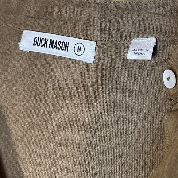 Buck Mason Olive Button-Up Blouse - Picture 3 of 10